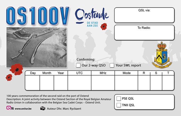 QSL Kaart achterzijde